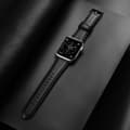 Miniatyrbild 7 av 7: Dux Ducis Läderarmband Apple Watch Series 10 42mm Svart