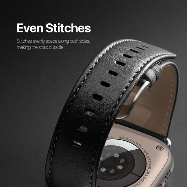 Dux Ducis Leather Armband Apple Watch Series 10 42mm Black