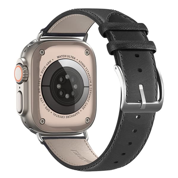 Dux Ducis Leather Armband Apple Watch Series 10 42mm Black