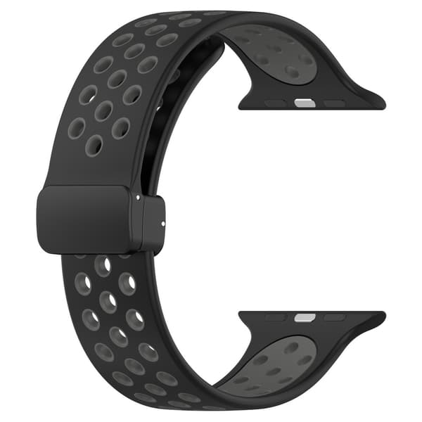 Silikonarmband Sport Apple Watch Series 10 42mm Svart/Grå