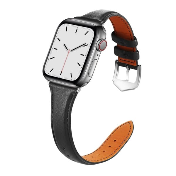 Smalt Läderarmband Apple Watch Series 10 42mm Svart
