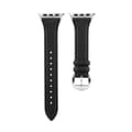 Miniatyrbild 4 av 5: Smalt Läderarmband Apple Watch Series 10 42mm Svart