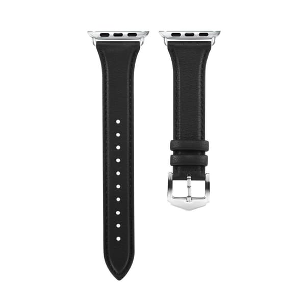 Smalt Läderarmband Apple Watch Series 10 42mm Svart