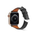 Miniatyrbild 2 av 5: Smalt Läderarmband Apple Watch Series 10 42mm Svart