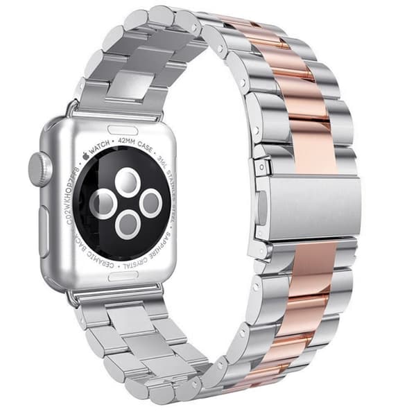 Metallarmband Apple Watch Series 10 42mm Silver/Roséguld