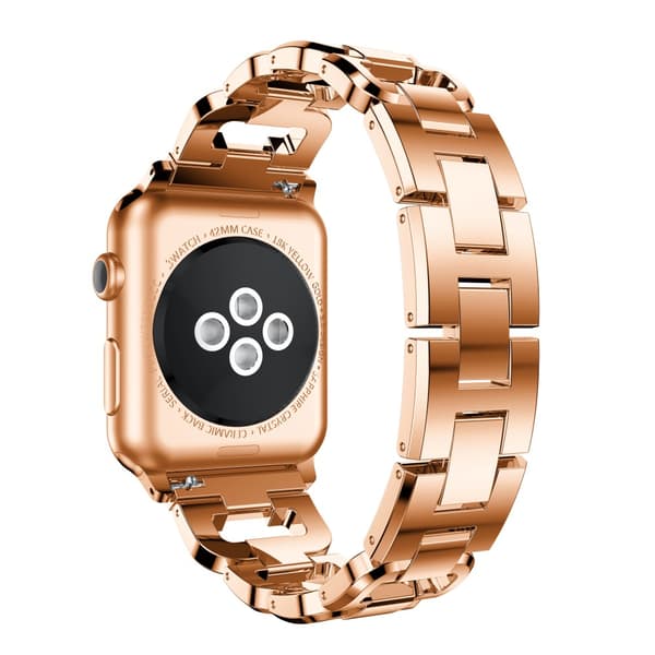Rhinestone Metallarmband Apple Watch Series 10 42mm Roséguld