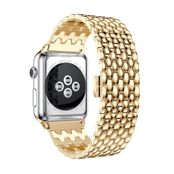 Metallarmband i Fjärilspänne Apple Watch Series 10 42mm Guld