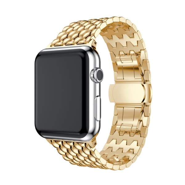 Metallarmband i Fjärilspänne Apple Watch Series 10 42mm Guld