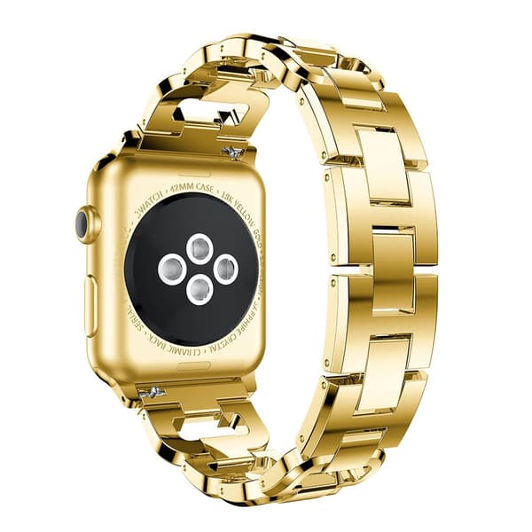 Rhinestone Metallarmband Apple Watch Series 10 46mm Guld