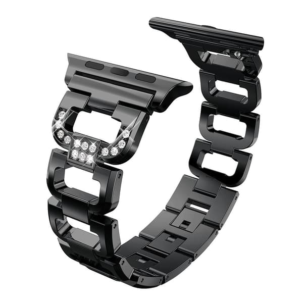 Rhinestone Metallarmband Apple Watch Series 10 46mm Svart