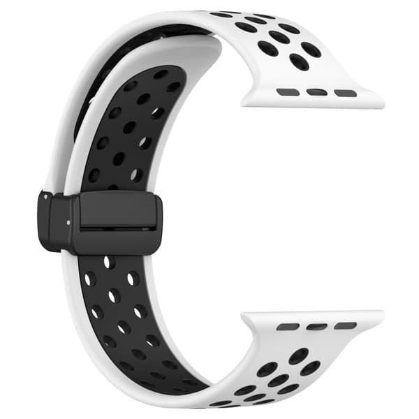 Silikonarmband Sport Apple Watch Series 10 46mm Vit/Svart