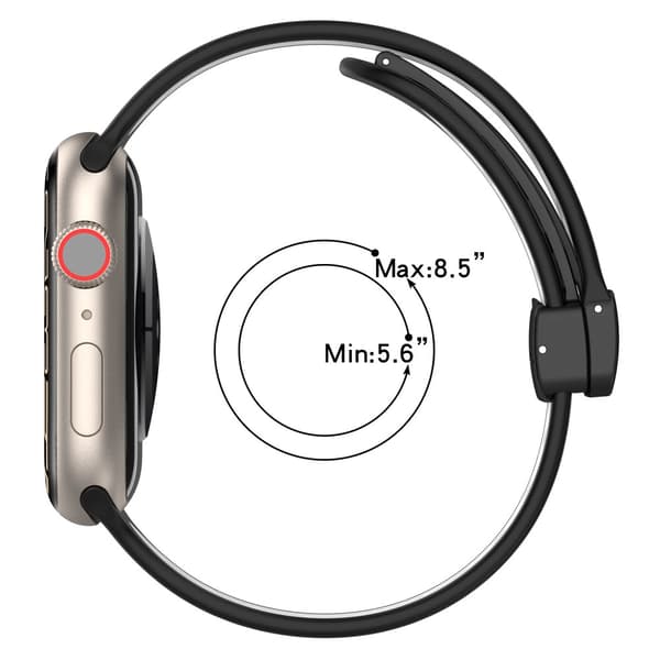Silikonarmband Sport Apple Watch Series 10 46mm Vit/Svart