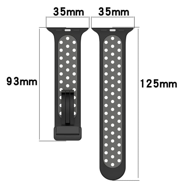 Silikonarmband Sport Apple Watch Series 10 46mm Vit/Svart