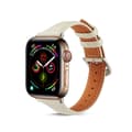 Miniatyrbild 1 av 5: Smalt Läderarmband Apple Watch Series 10 46mm Vit