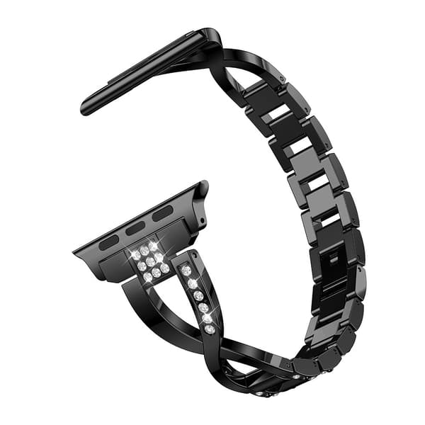 Rhinestone Kristallarmband Apple Watch Series 10 46mm Svart