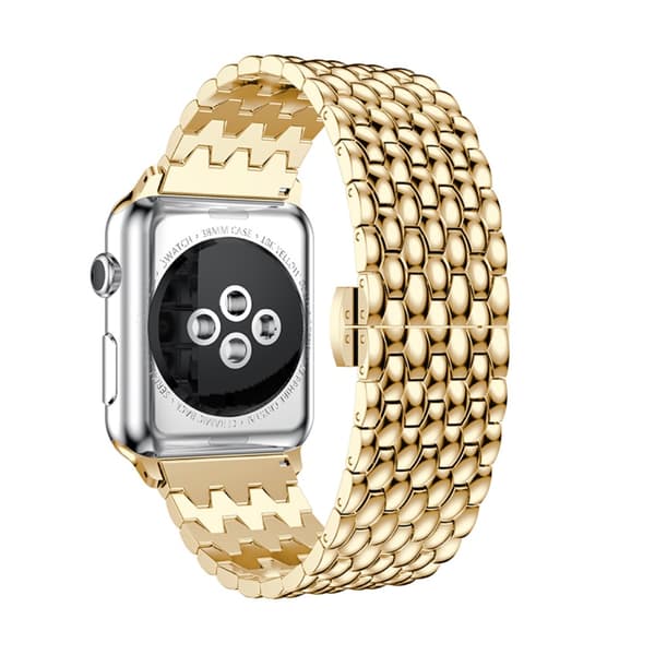 Metallarmband i Fjärilspänne Apple Watch Series 10 46mm Guld