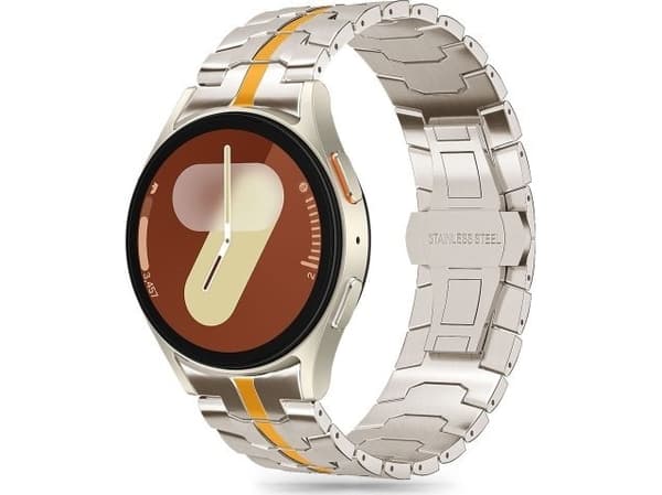 Tech-Protect TECH-PROTECT STAINLESS LINE SAMSUNG GALAXY WATCH 4 / 5 / 5 PRO / 6 / 7 / FE TITANIUM/ORANGE