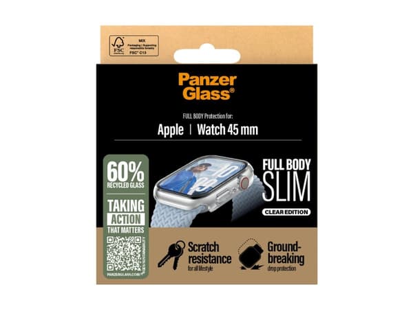 PanzerGlass ® Screen Protector Snappie Full Body Slim Transparent Apple Watch Series 10 | 46mm, Apple, Apple - Watch Series 10 46mm, Dry application,