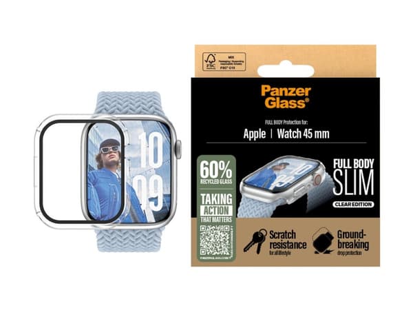 PanzerGlass ® Screen Protector Snappie Full Body Slim Transparent Apple Watch Series 10 | 46mm, Apple, Apple - Watch Series 10 46mm, Dry application,