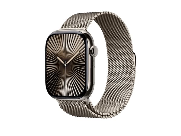 Apple - Sløyfe for smart armbåndsur - 46mm - S/M-størrelse - naturlig