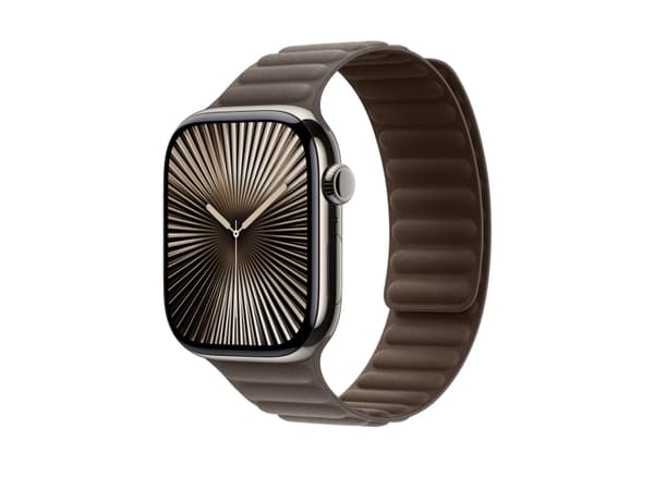 Apple - KlocKräm för smart klocka - 46mm - storlek S/M - mörkt taupe