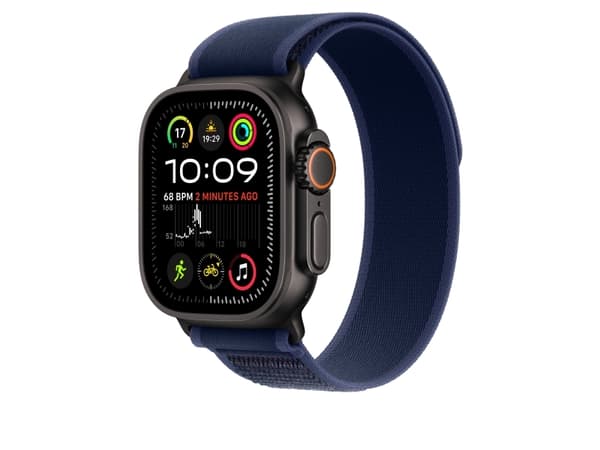 Apple Trail Loop - Slinga för smart klocka - 49 mm, svart titanfinish - storlek S/M - blå