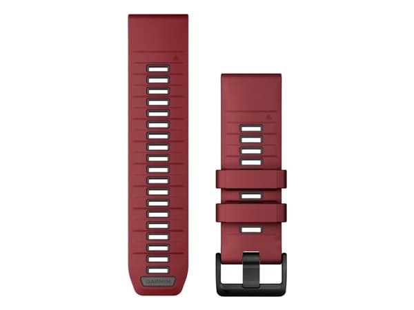 Garmin QuickFit 26 - KlocKräm för sportklocka - silikon - marsala, grafit - för D2; Descent Mk1, MK2S; Instinct 2X; quatix 6X; tactix Charlie, Delta