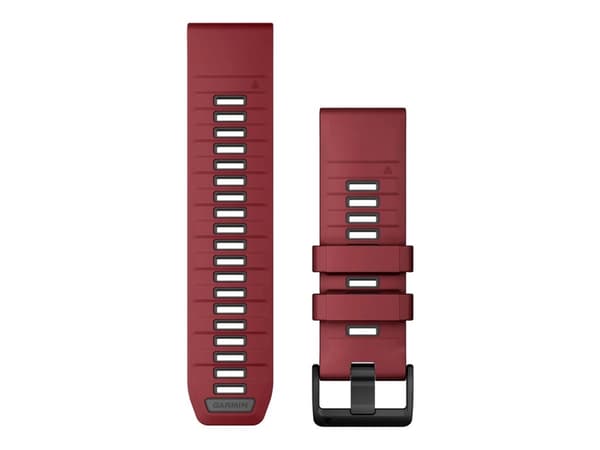 Garmin QuickFit 26 - KlocKräm för sportklocka - silikon - marsala, grafit - för D2; Descent Mk1, MK2S; Instinct 2X; quatix 6X; tactix Charlie, Delta