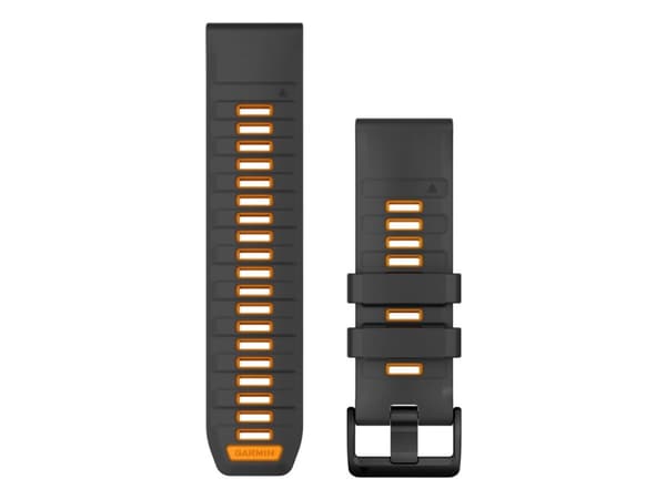 Garmin QuickFit 26 - Klokkestropp for sportsur - silikon - grafitt, glitrende oransje