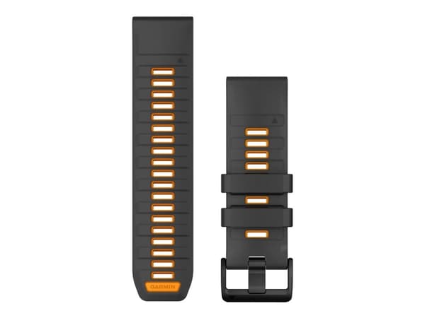 Garmin QuickFit 26 - Klokkestropp for sportsur - silikon - grafitt, glitrende oransje