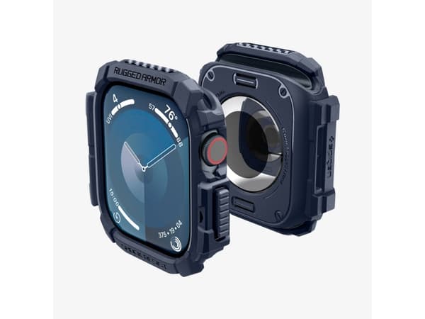 Spigen Rugged Armor, Ask, Smartwatch, Marinblå, Apple, Apple Watch 10 (42mm), Termoplastisk polyuretan (TPU)