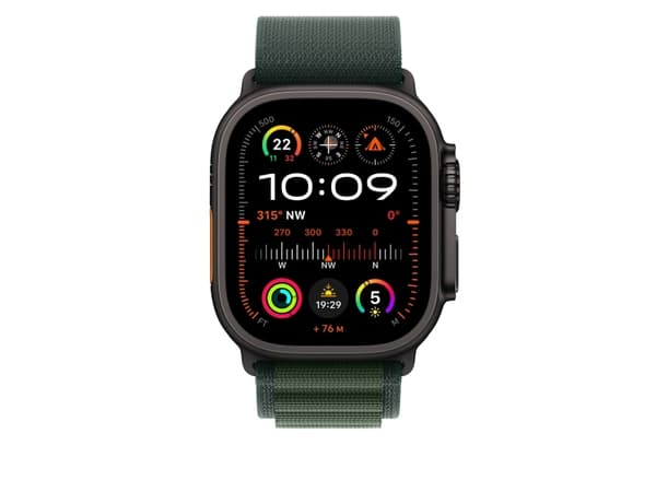 Apple - Slinga för smart klocka - 49 mm, svart titanfinish - Stor storlek - mörkgrön
