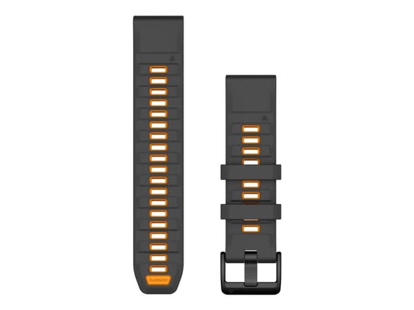 Garmin QuickFit 22 - KlocKräm för sportklocka - silikon - grafit, spark orange