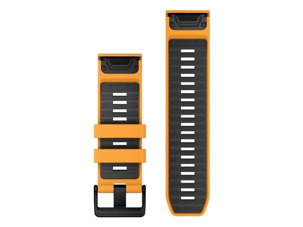 Garmin QuickFit 26 - Klokkestropp for sportsur - silikon - glitrende oransje, grafitt - for fenix 3; Foretrex 601; tactix Bravo, Charlie