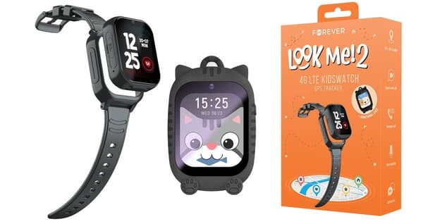FOREVER 4G GPS WiFi Smartklocka för Barn med hängsmycke KW-510 - Svart
