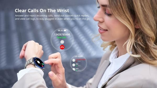 Riversong Smartklocka Motive 9 Max Bluetooth-samtal med extra rem Silver