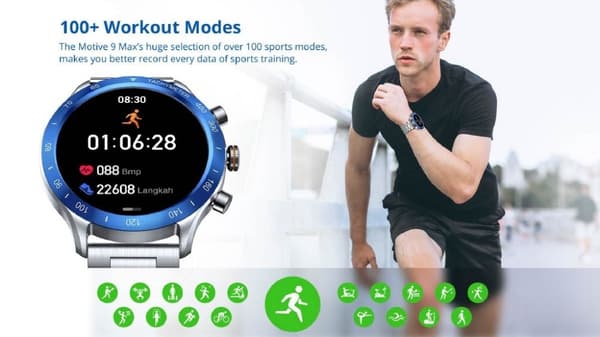 Riversong Smartklocka Motive 9 Max Bluetooth-samtal med extra rem Silver