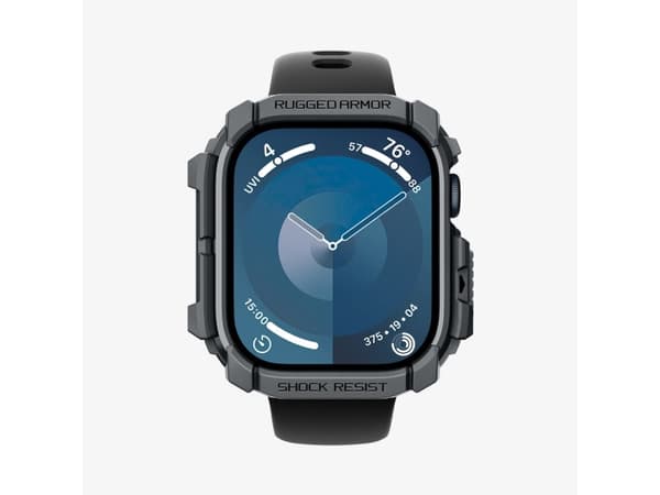 Spigen Rugged Armor, Ask, Smartwatch, Mörkgrå, Apple, Apple Watch 10 (42mm), Termoplastisk polyuretan (TPU)