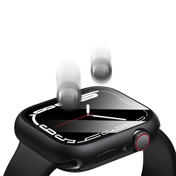 För A Watch Series 10 46mm Fodral Skal med härdat glas - svart