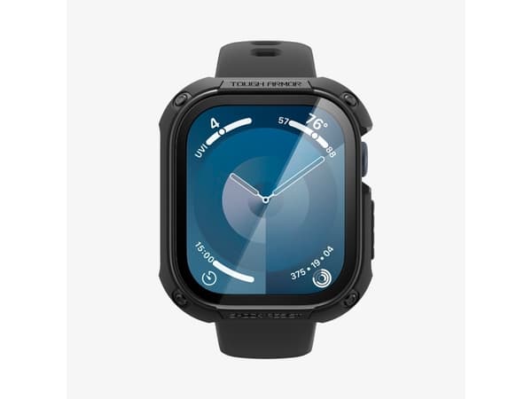 Spigen Tough Armor, Case, Smartwatch, Black, Apple, Apple Watch 10 (46mm), Polycarbonate (PC), Thermoplastic polyurethane (TPU)