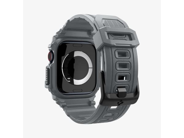 Spigen Rugged Armor Pro, Ask, Smartwatch, Mörkgrå, Apple, Apple Watch 10 (46mm), Termoplastisk polyuretan (TPU)