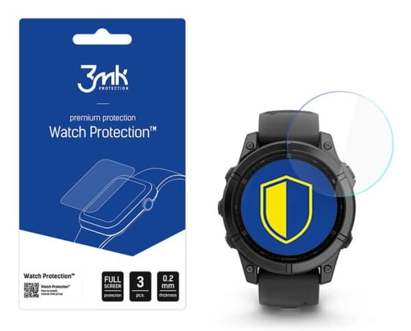 3MK Watch Protection, Klokkeskjermbeskytter, Garmin, Fenix E 47mm, Glass, 3 stykker