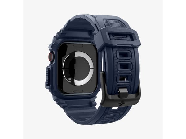 Spigen Rugged Armor Pro, Case + Band, Smartwatch, Navy, Apple, Apple Watch 10 (46mm), Thermoplastic polyurethane (TPU)