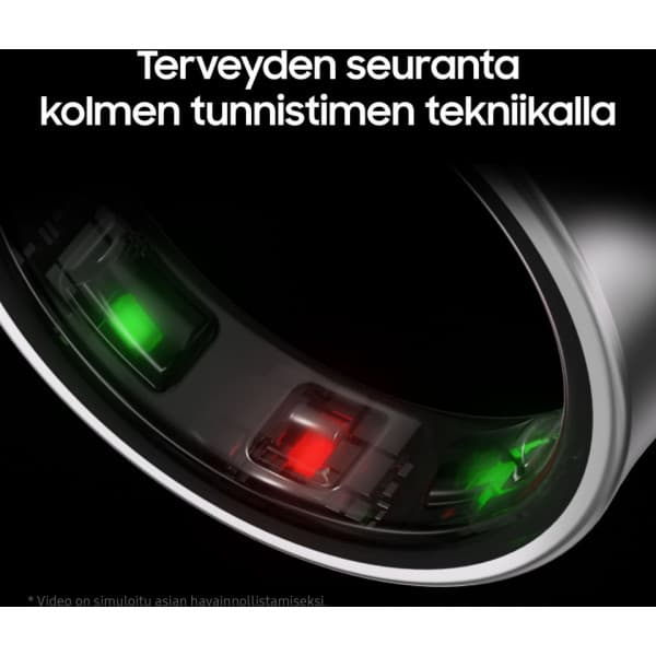 Samsung Galaxy Ring smart ring, Titanium Black, storlek 8