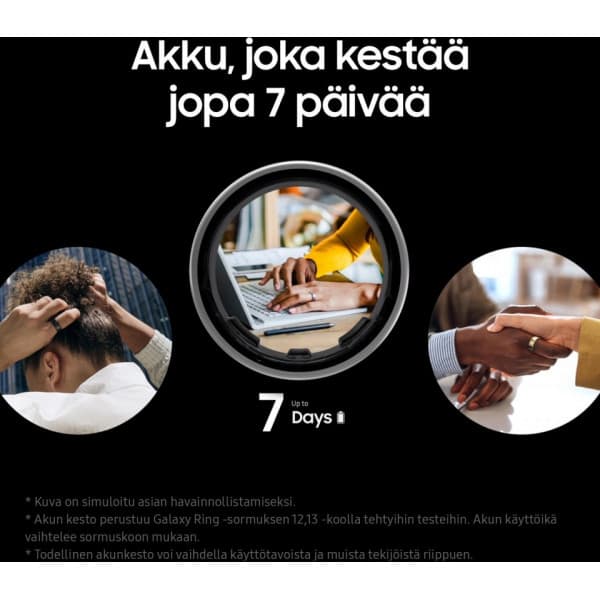 Samsung Galaxy Ring smart ring, Titanium Black, storlek 8