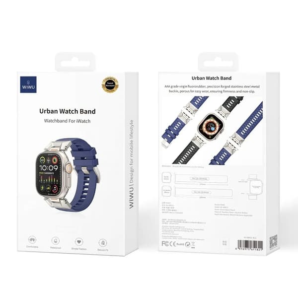 WIWU Apple Watch (42/44/45/49mm) Armband Urban - Marinblå