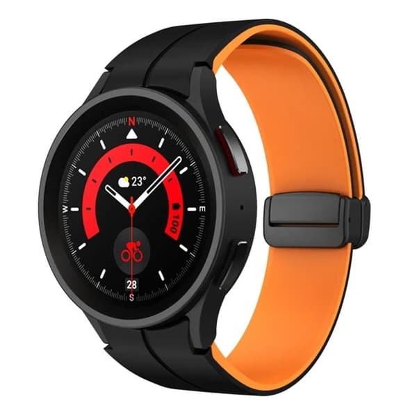 Galaxy Watch 6 Classic (43mm) Armband - Svart/Orange