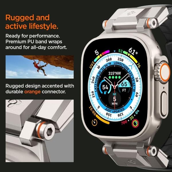 Spigen Apple Watch (49/45/44/42mm) Armband DuraPro - Svart