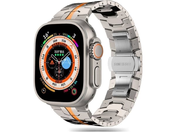 Tech-Protect Pasek Tech-Protect Stainless Line Apple Watch 4/5/6/7/8/9/SE/Ultra 1/2 42/44/45/49mm titanium/orange