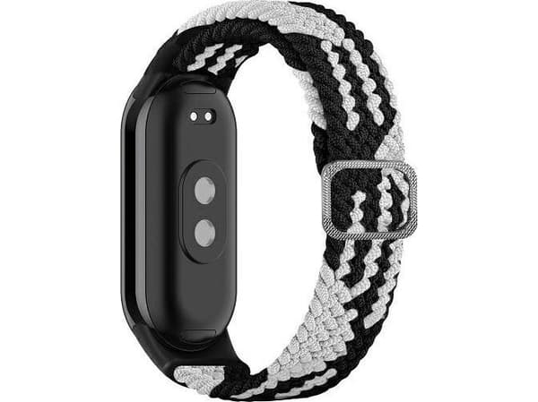 Beline Beline Pasek Mi Band 8 Textile Czarno/Biały Black/White